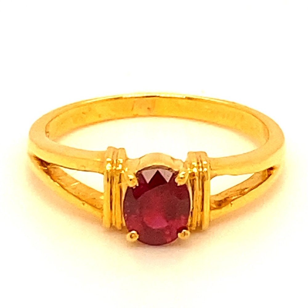 Mozambique Ruby .85ct Solid 18K Yellow Gold Ring